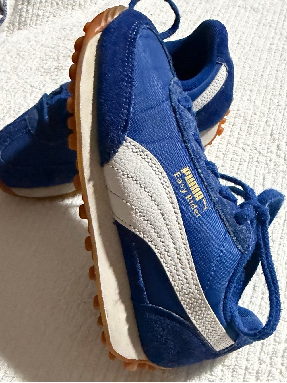 Puma Kids Easy Rider Sneakers - Royal Blue/White with Gum Sole
